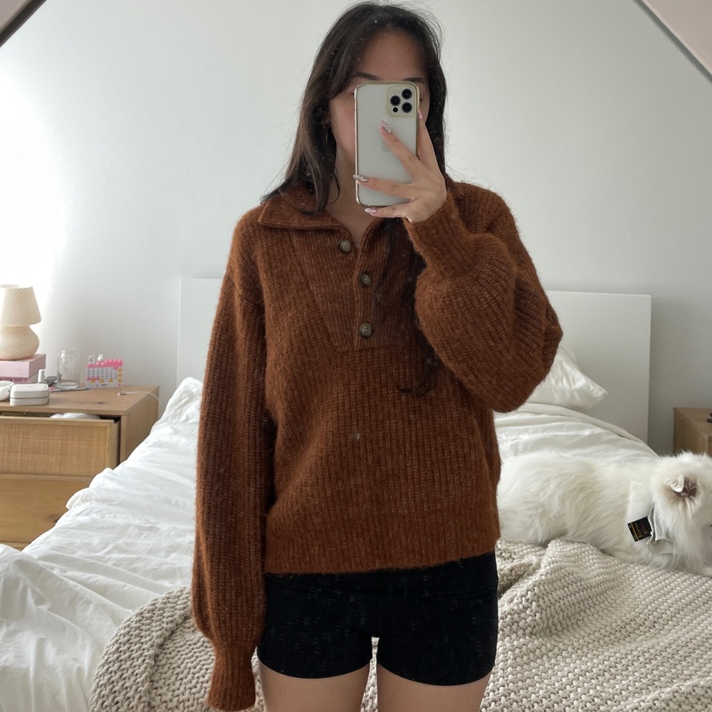 Sezane brown micky jumper